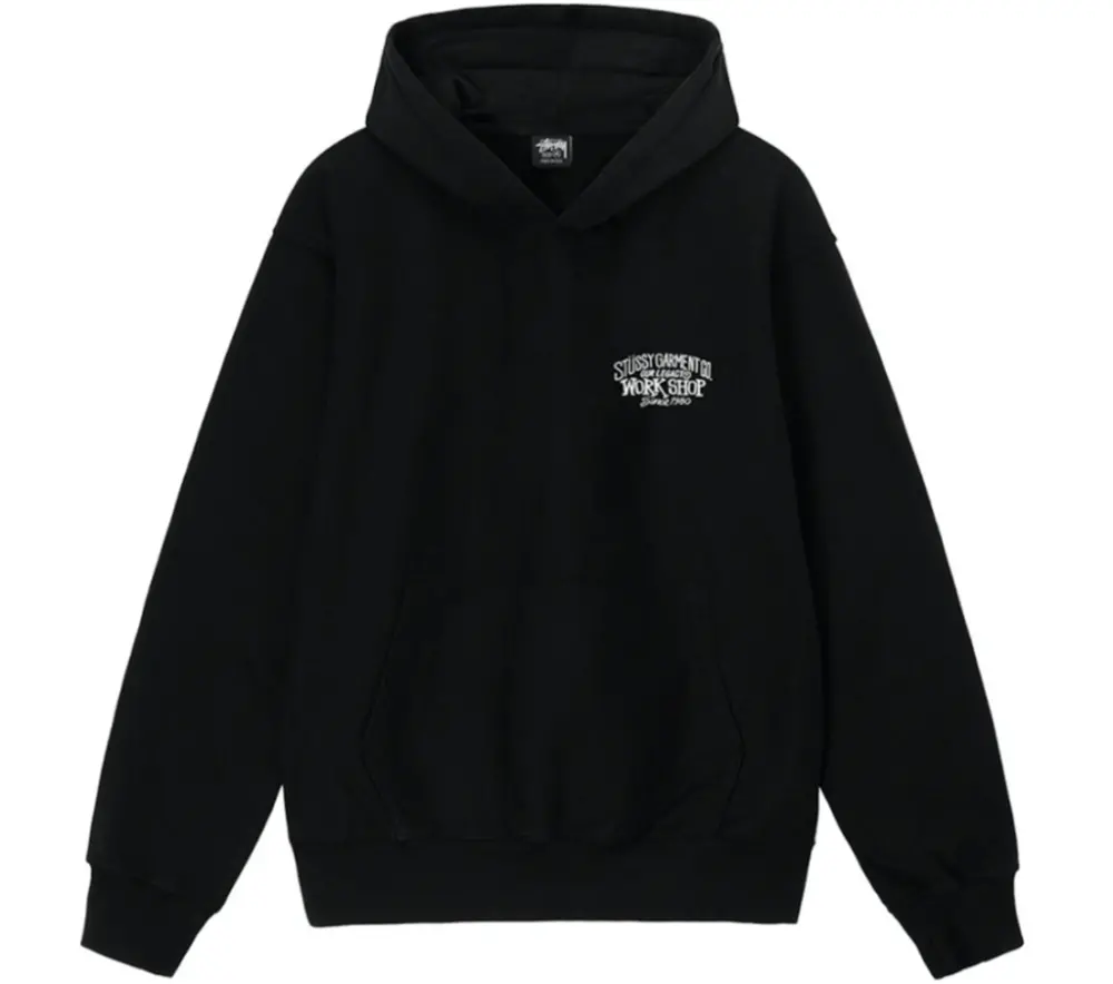 Áo Stussy x Our Legacy Work Shop Surfman Pigment Dyed Hoodie ‘Black’