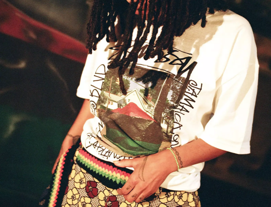 Áo Stussy x Denim Tears Farmers Blvd Tee ‘White’ - Ảnh 3