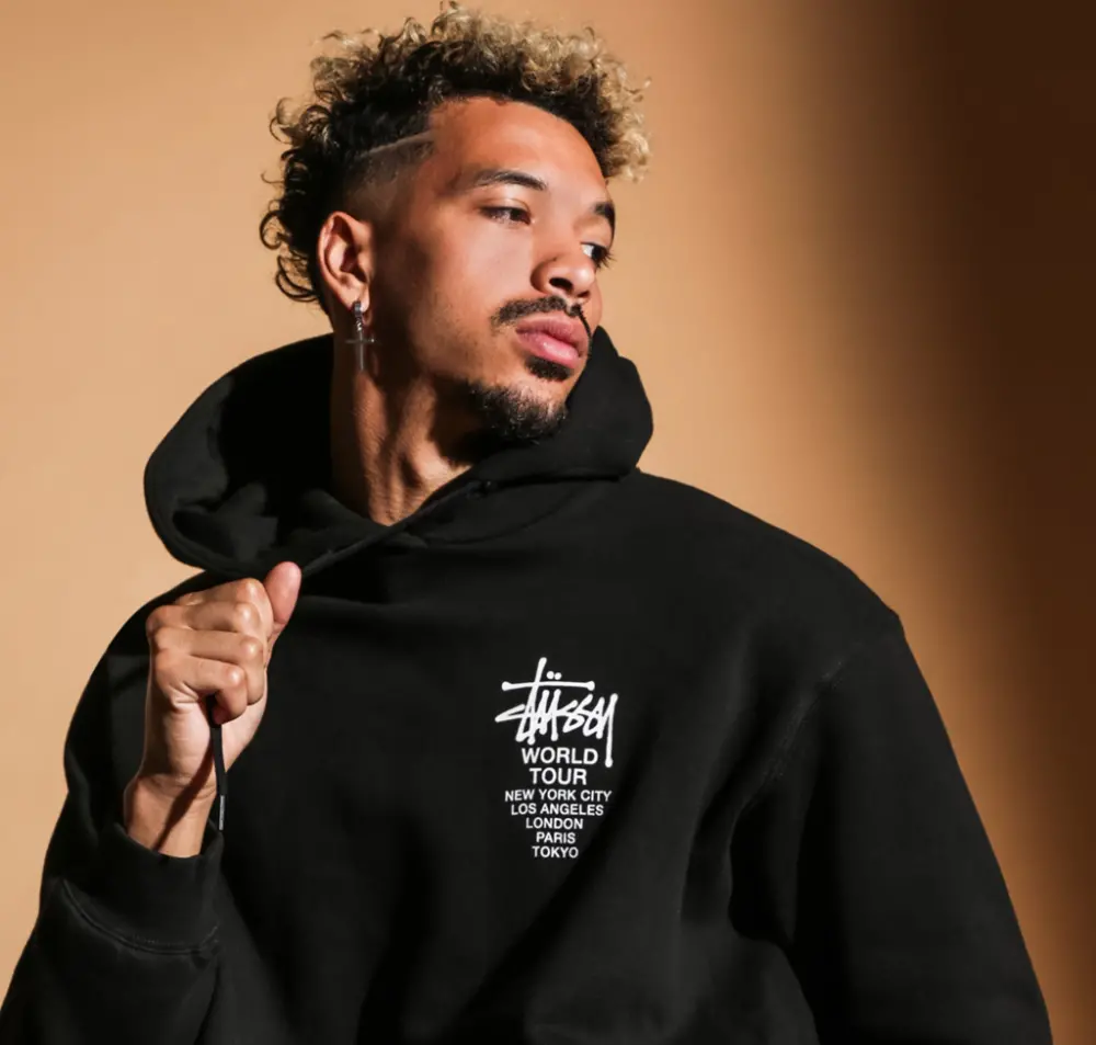 Áo Stussy World Tour Zip Hoodie 2022 ‘Black’ - Ảnh 6