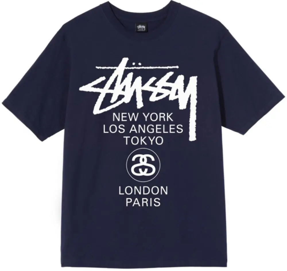 Áo Stussy World Tour T-Shirt Navy