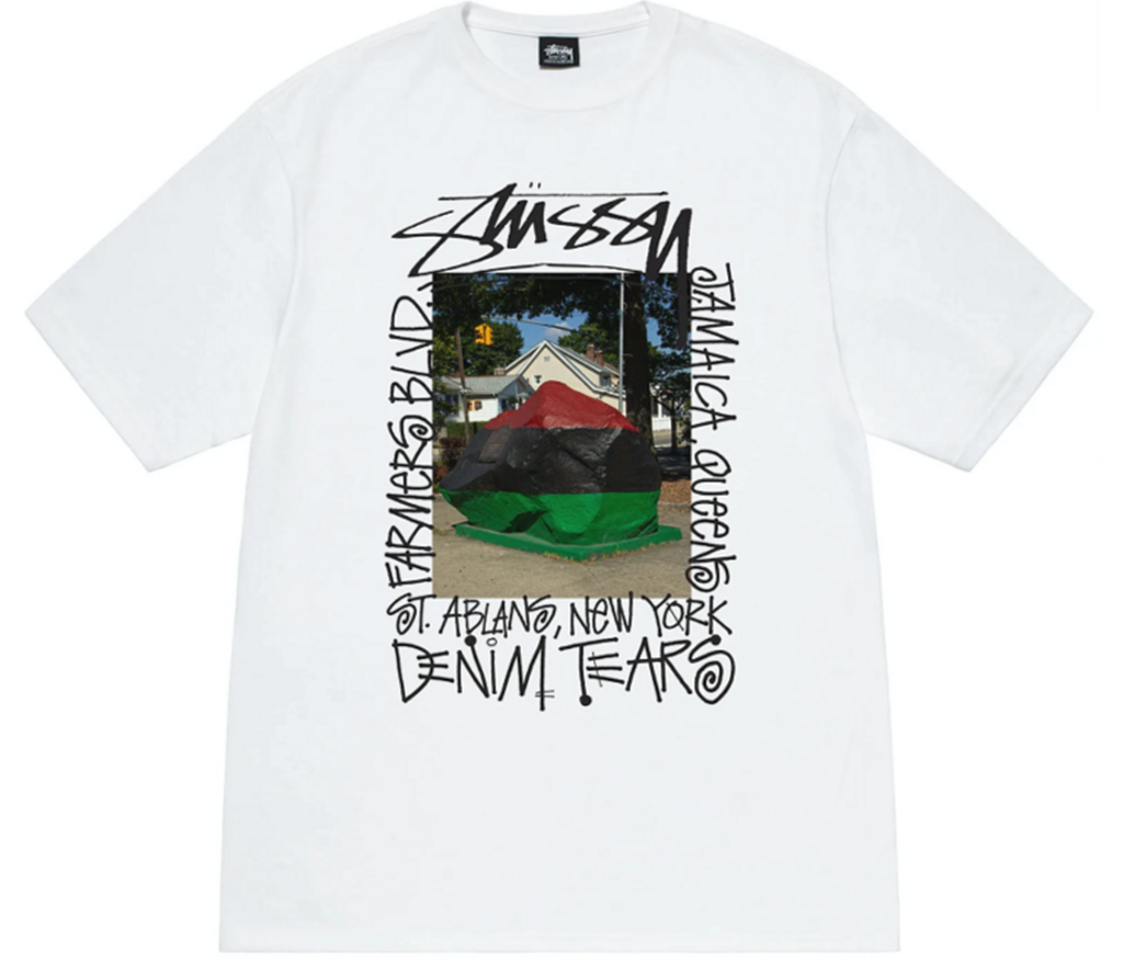 Áo Stussy x Denim Tears Farmers Blvd Tee ‘White’