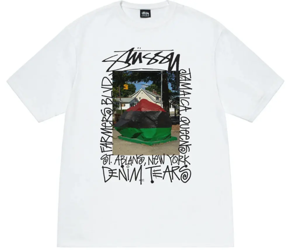 Áo Stussy x Denim Tears Farmers Blvd Tee ‘White’