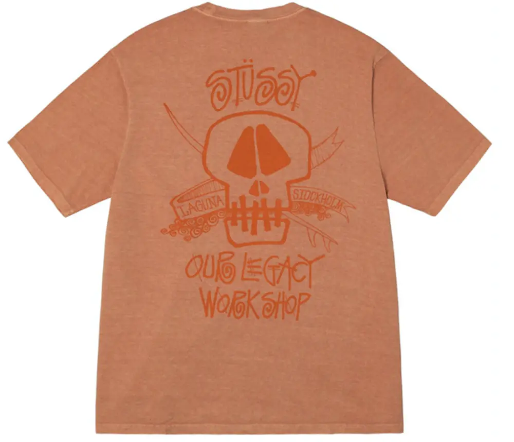 Alternative view of Áo Stussy x Our Legacy Work Shop Surf Skull Pigment Dyed Tee ‘Clay’