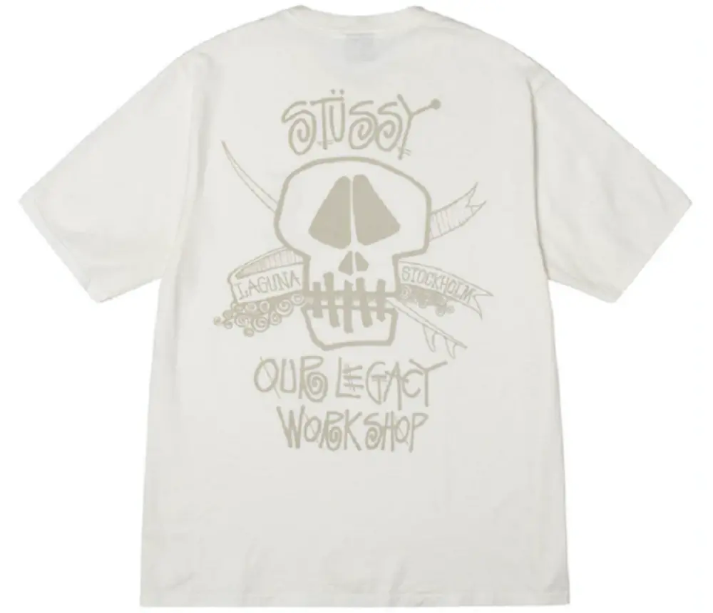 Alternative view of Áo Stussy x Our Legacy Work Shop Surf Skull Pigment Dyed Tee ‘Natural’