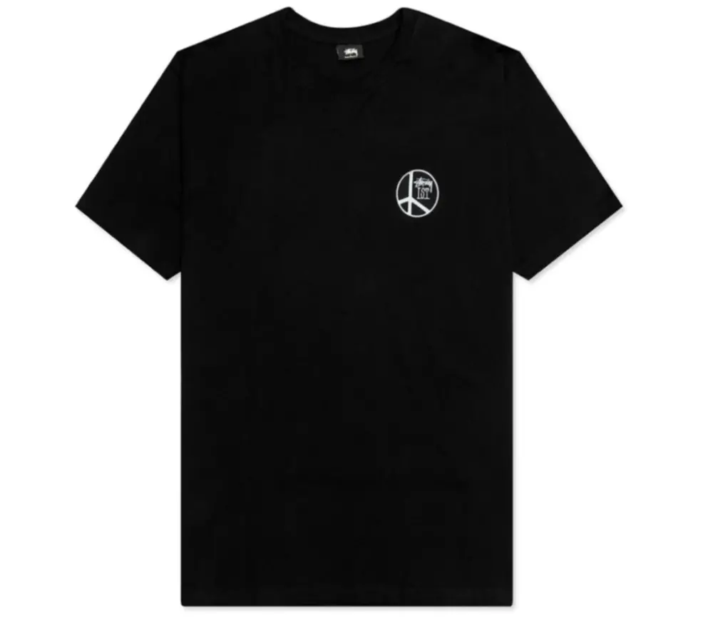 Áo Stussy Peace Dot Pigment Dyed Tee ‘Black’