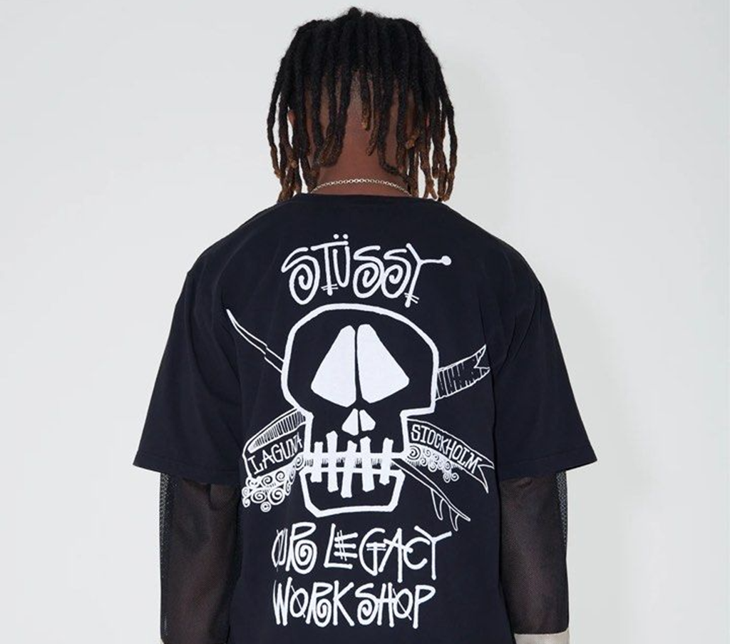 Áo Stussy x Our Legacy Work Shop Surf Skull Pigment Dyed Tee ‘Black’ - Ảnh 3