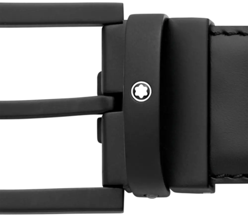 Thắt Lưng Montblanc Black Leather Belt 123904 - Ảnh 3