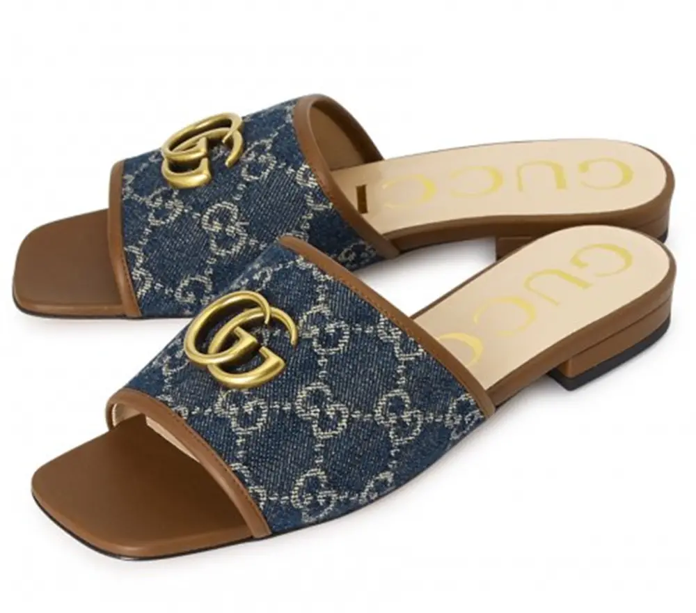 Dép Gucci Wmns Double G Pumps Sandals Blue 647630-2KQ50-4462 - Ảnh 3