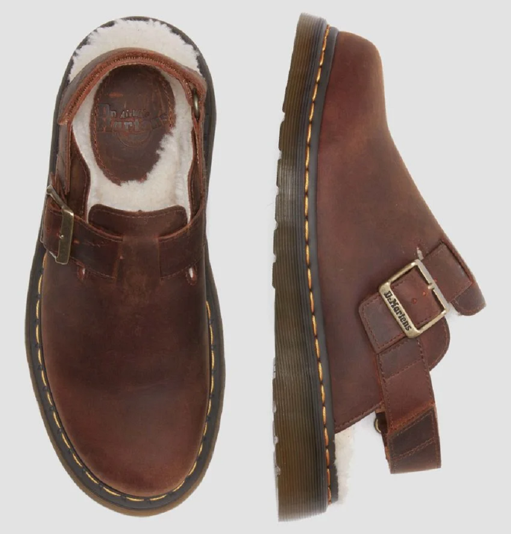 Giày Dr.Martens Jorge II Faux Fur Lined Slingback Mules in Warm Tan 31060362 - Ảnh 4