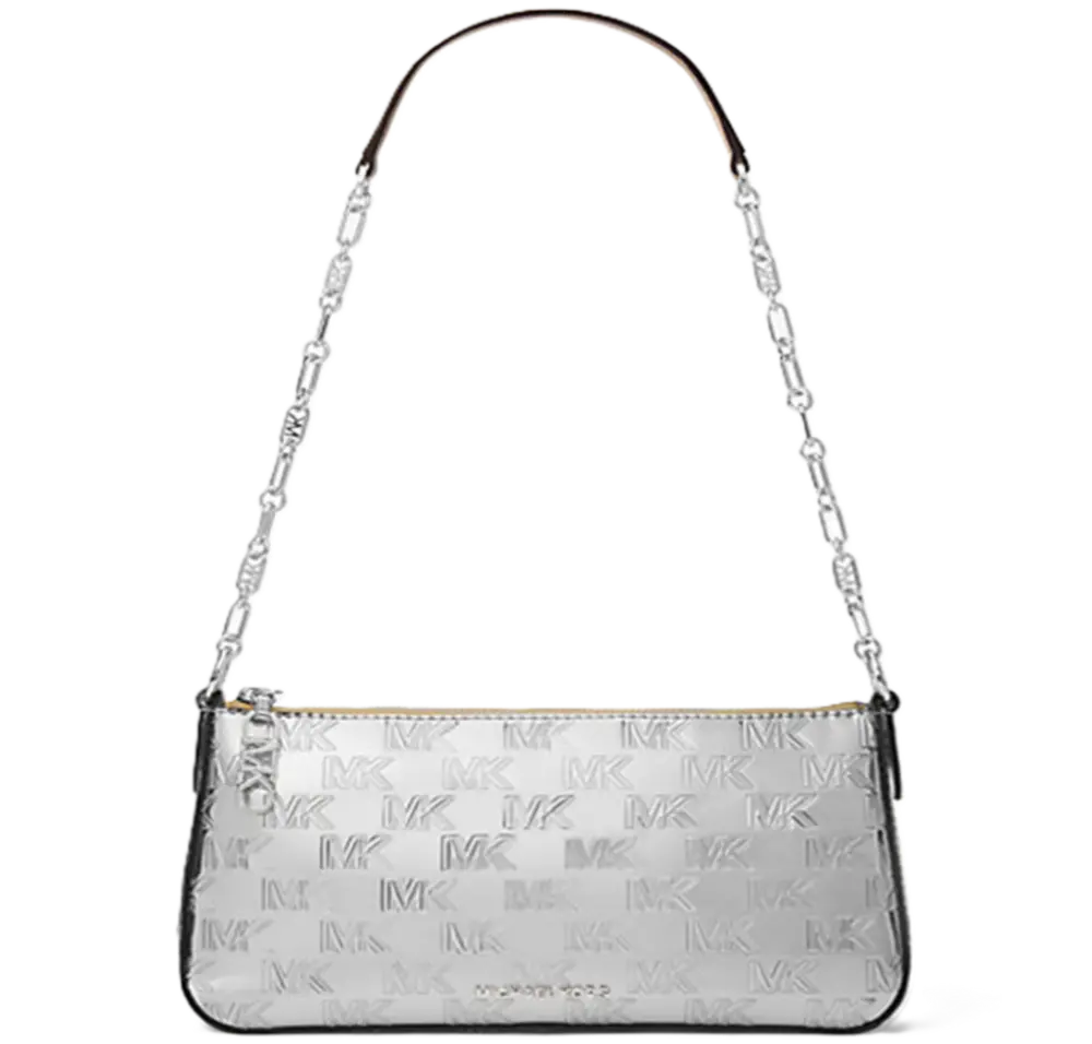 Túi Michael Kors Empire Medium Patent Chain-Link Pochette 'Silver' 32H3S8EW6O-SILVER