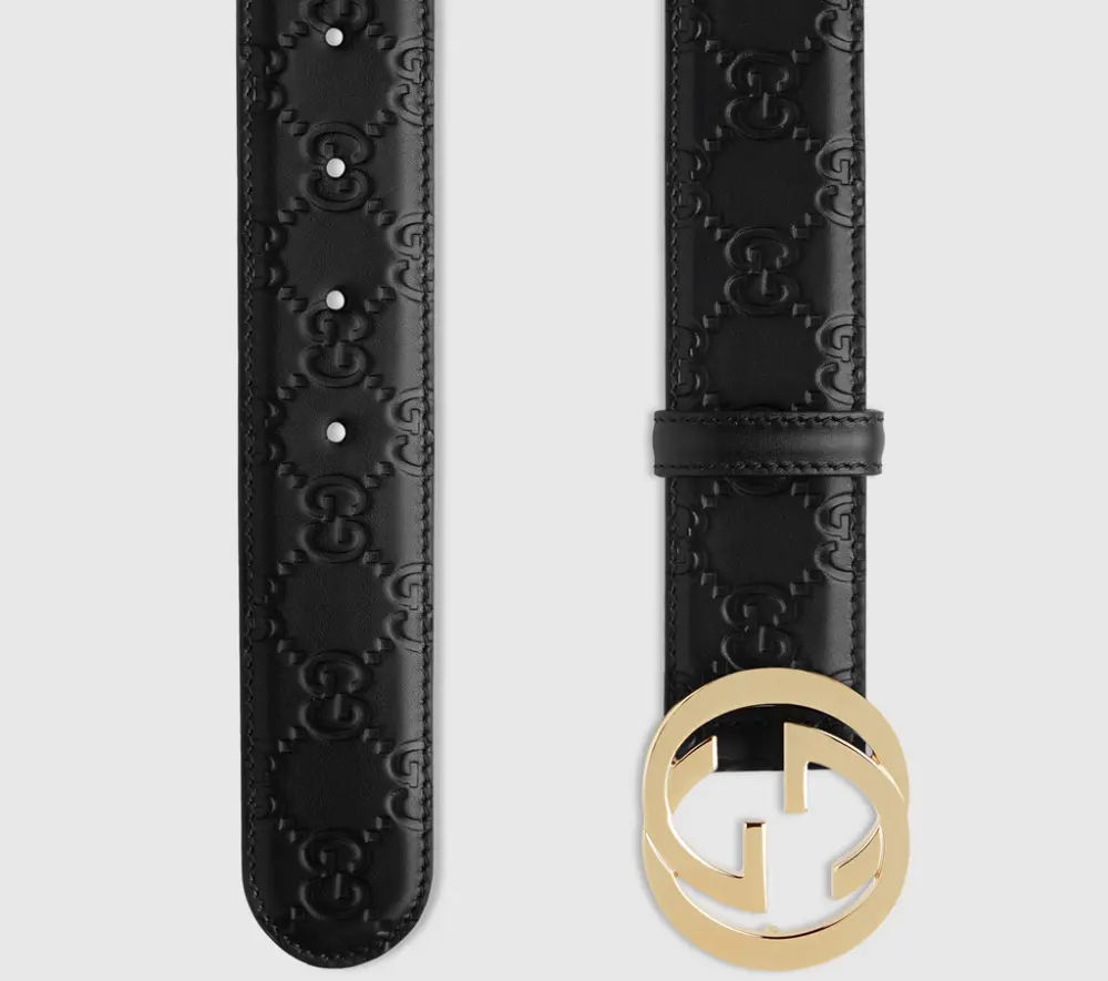Thắt Lưng Gucci Signature Leather Belt ‘Black’ 370543CWC1G1000 - Ảnh 3