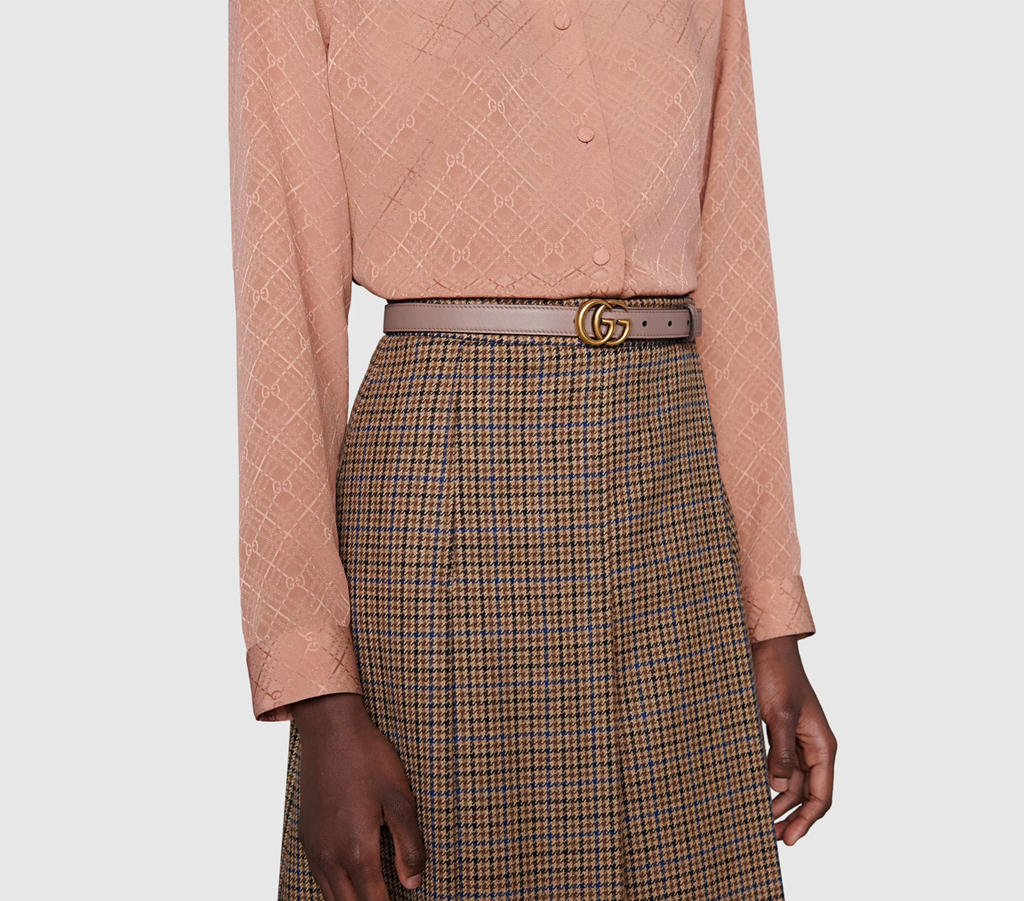 Thắt Lưng Gucci Women’s Marmont Double G Buckle Belt 409417-AP00T-5729 - Ảnh 2