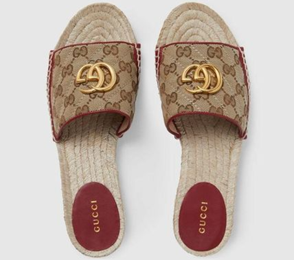 Dép Gucci Wmns GG Logo Canvas Sandals 620120-KQWM0-9761 - Ảnh 2