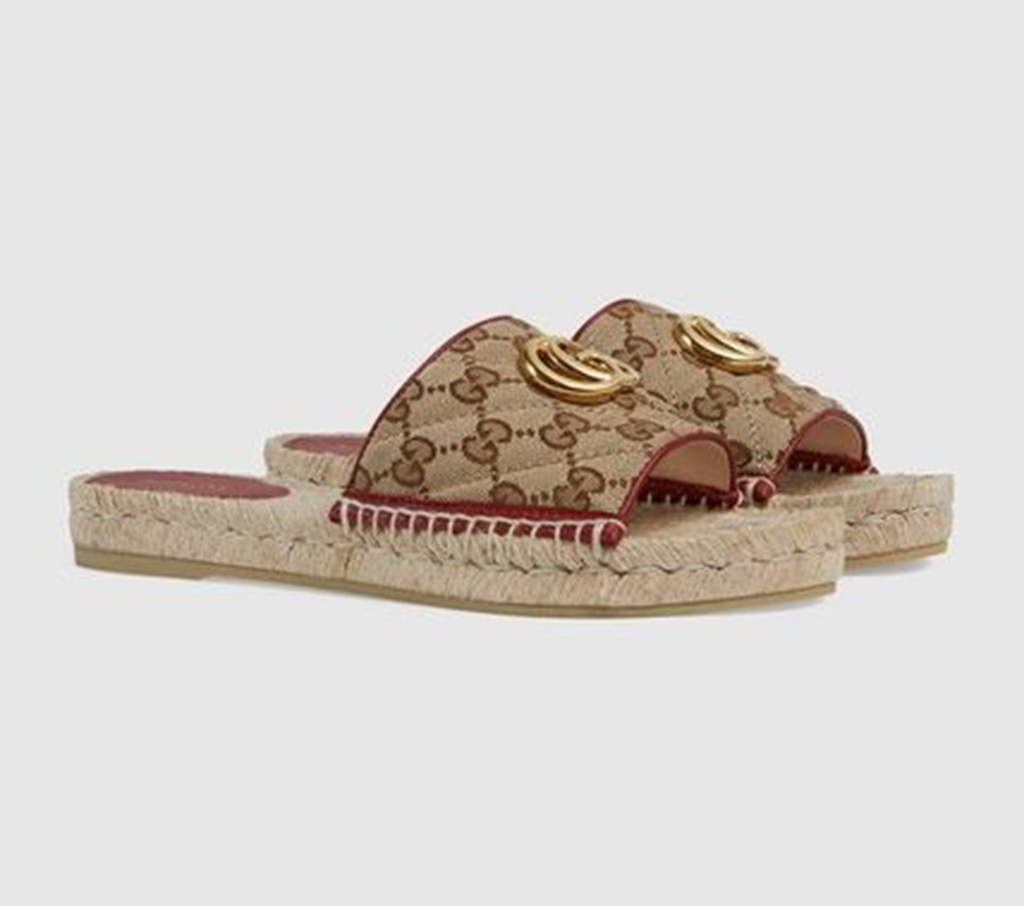 Dép Gucci Wmns GG Logo Canvas Sandals 620120-KQWM0-9761 - Ảnh 3