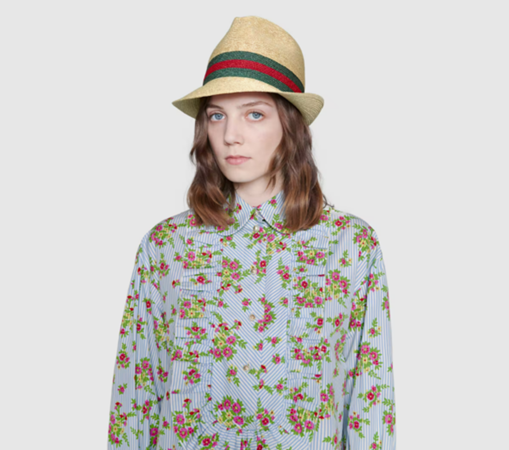 Mũ Gucci Woven Straw Bucket ‘Beige’ 434760-K0M00-9666 - Ảnh 3