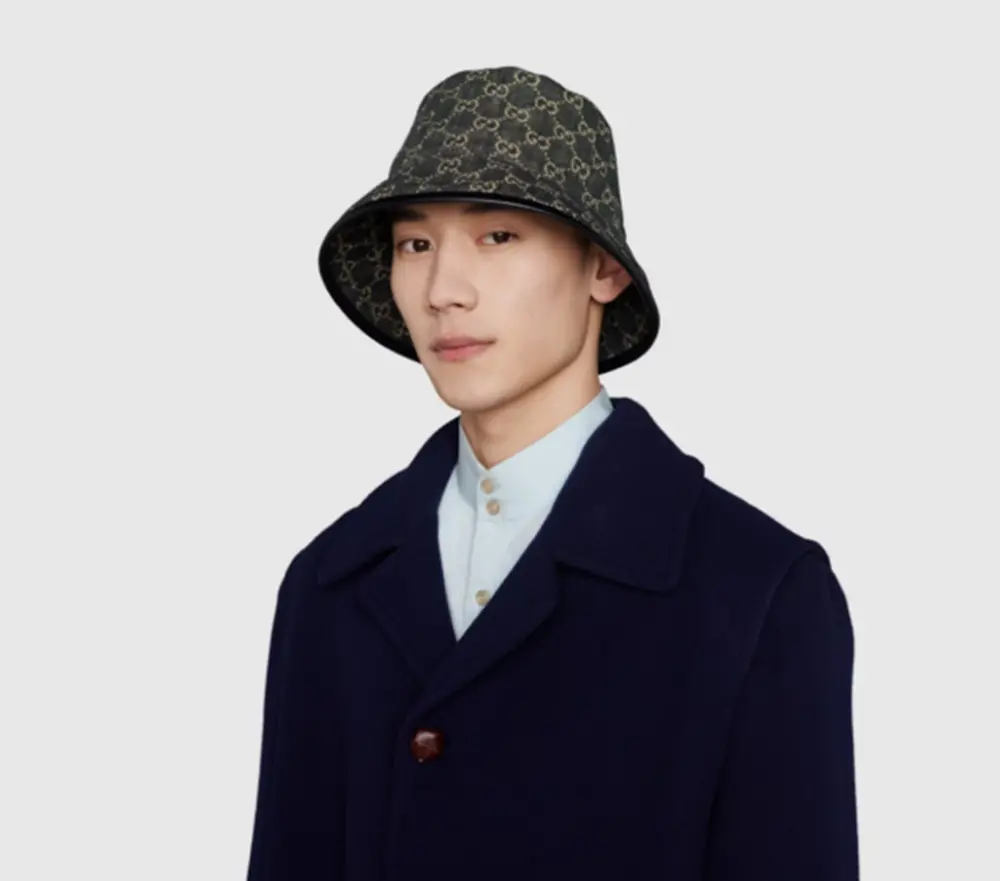 Mũ Gucci GG Denim Bucket ‘Black Ivory’ 576371-3HAF8-1060 - Ảnh 3