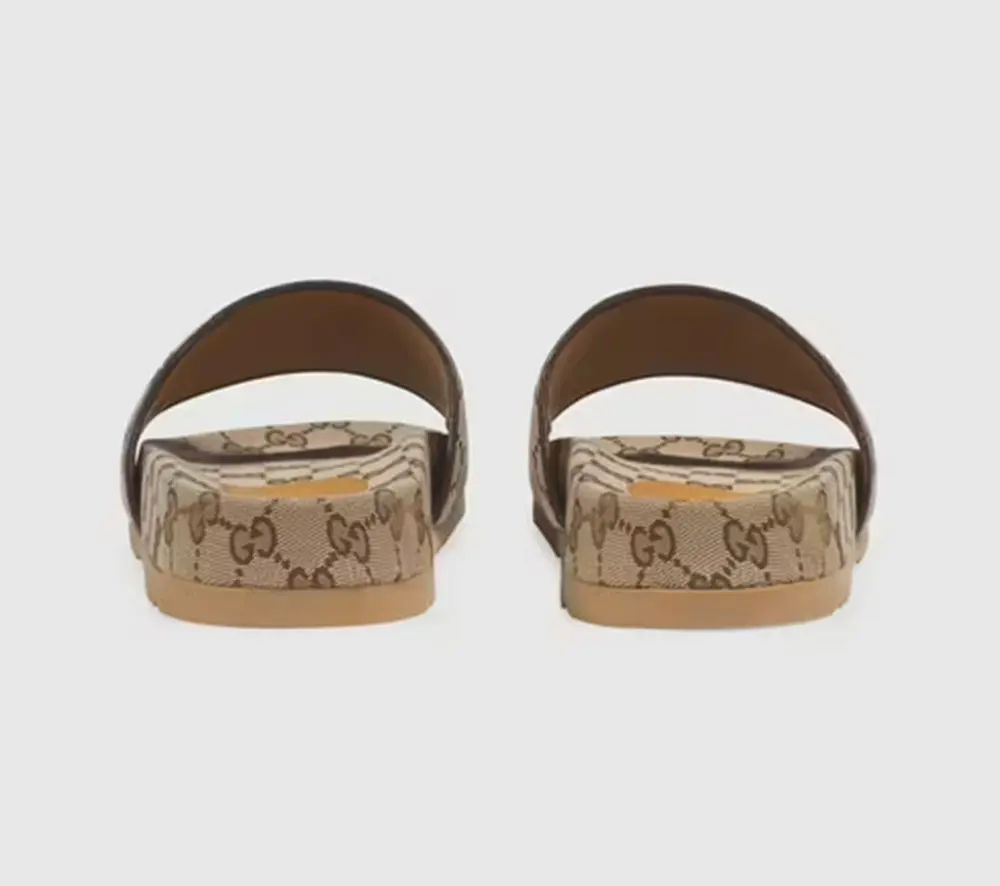Dép Gucci Beige & Brown-GG Canvas Slides 624695-H6320-9763 - Ảnh 3