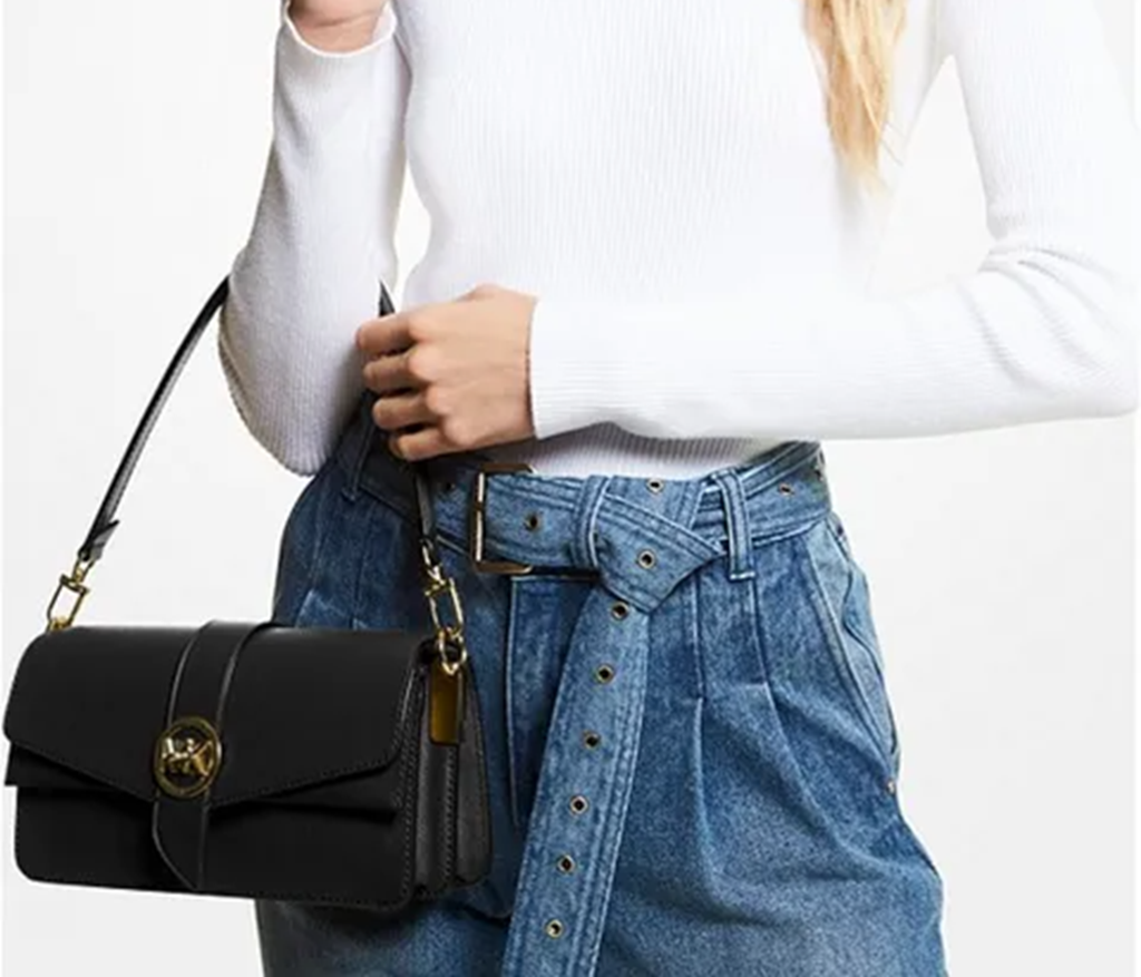 Túi Michael Kors Greenwich Medium Saffiano Leather 'Black' 30H1GGRL2L-001 - Ảnh 3