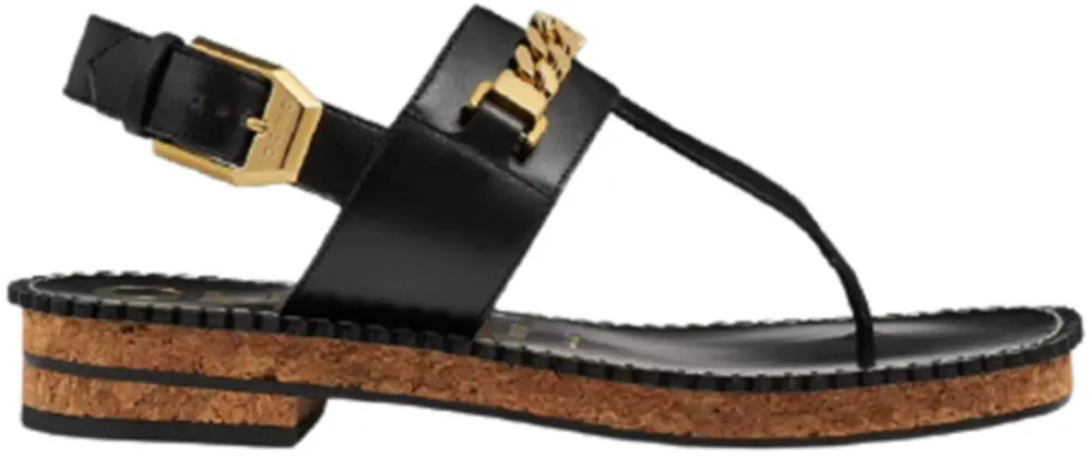 Dép Gucci Women’s Thong Sandal with Chain 655558-A3N00-1000