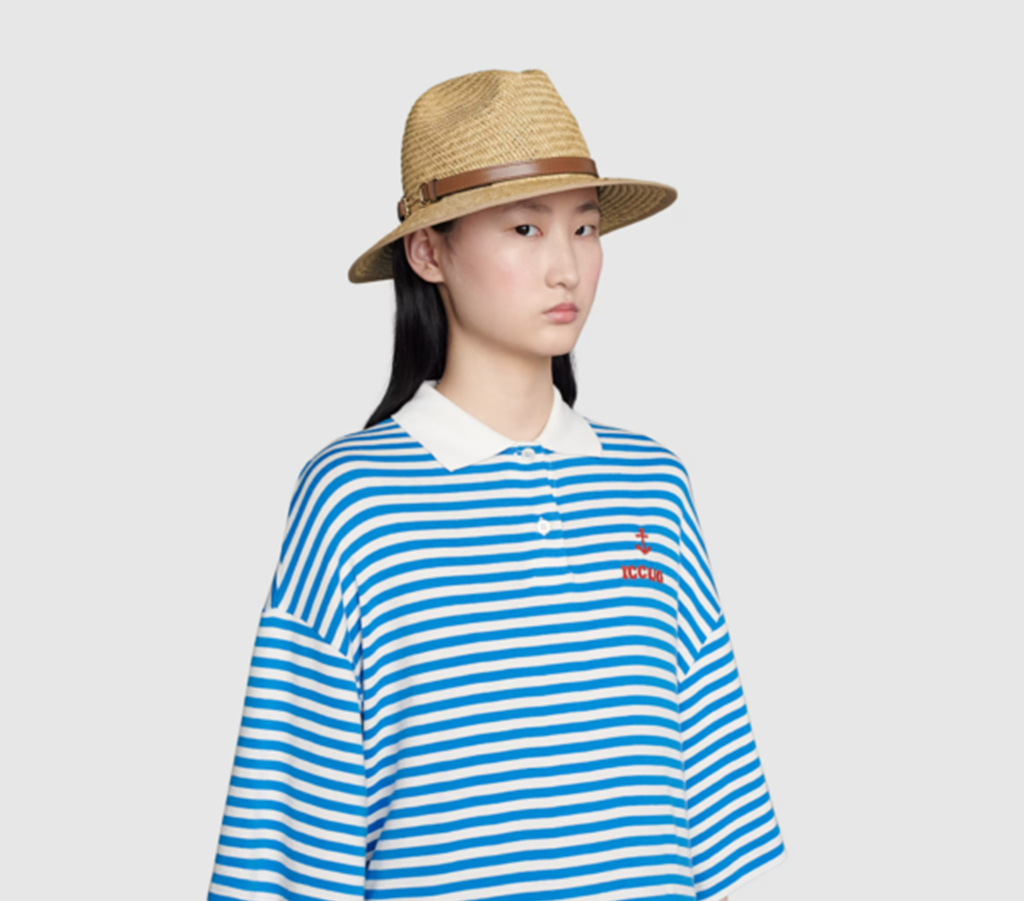 Mũ Gucci Straw Horsebit ‘Beige’ 656516-3HAEI-9264 - Ảnh 2