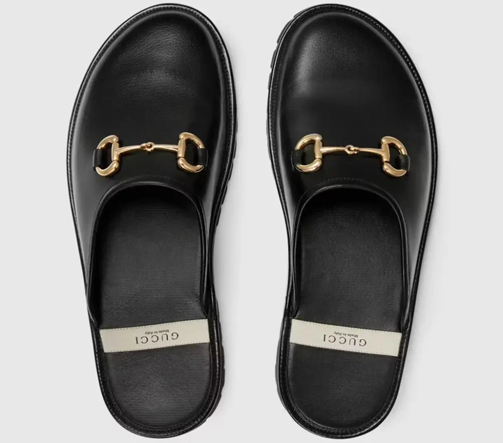 Giày Gucci Slipper With Horsebit Leather 'Black' 657954-0G0V0-1000 - Ảnh 3