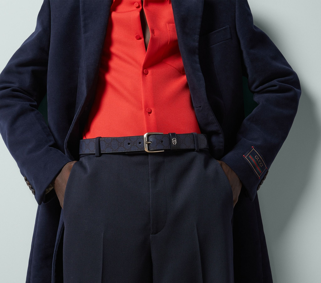 Thắt Lưng Gucci Belt With Interlocking G Detail ‘Dark Blue’ 673921-FABY3-8442 - Ảnh 2