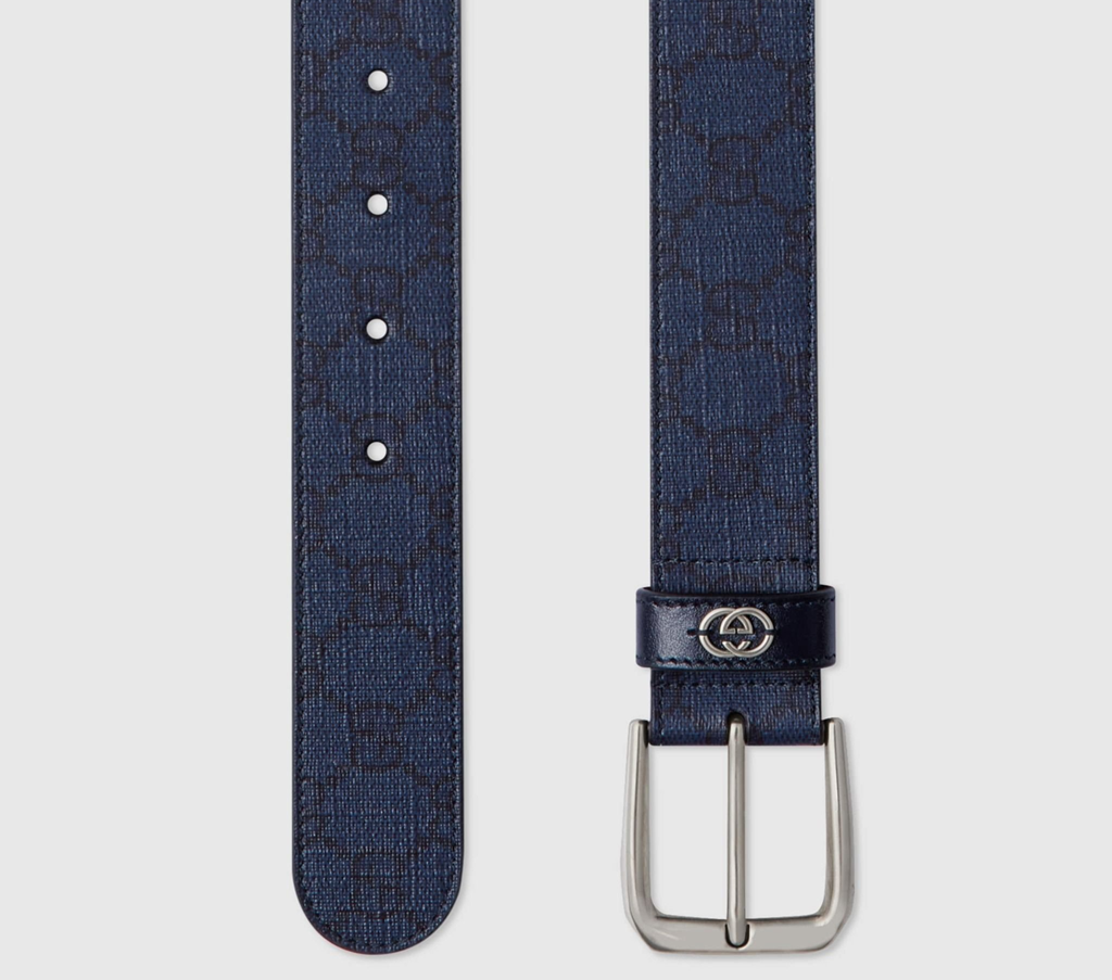 Thắt Lưng Gucci Belt With Interlocking G Detail ‘Dark Blue’ 673921-FABY3-8442 - Ảnh 3