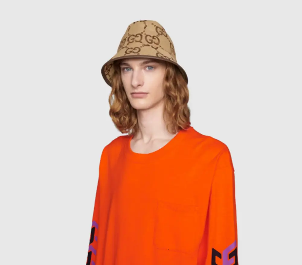Alternative view of Mũ Gucci Jumbo GG ‘Camel’ 681256-3HAGJ-2564