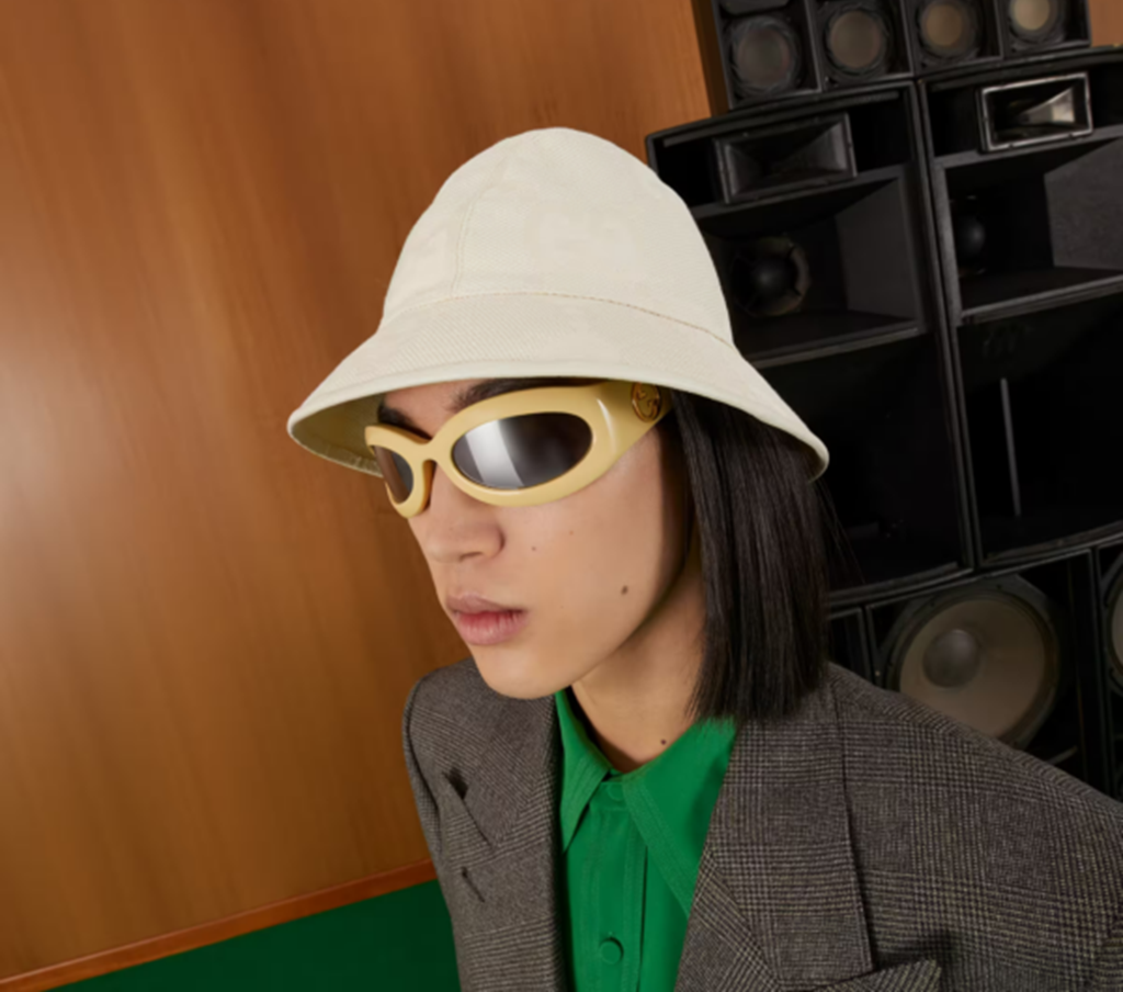 Mũ Gucci Jumbo GG Bucket ‘White’ 681256-4HANW-9077 - Ảnh 3