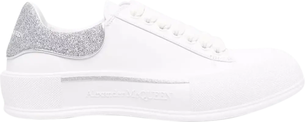 Giày Alexander McQueen Deck Lace-Up Plimsoll 'White Silver' 682410-WIB67-9485