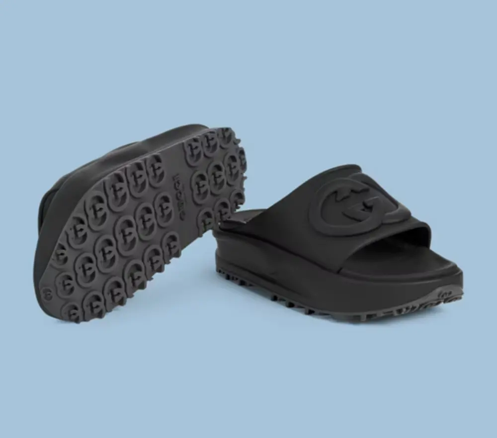 Dép Gucci Interlocking G Slide Sandal ‘Black’ 692380-JF000-1000 - Ảnh 4