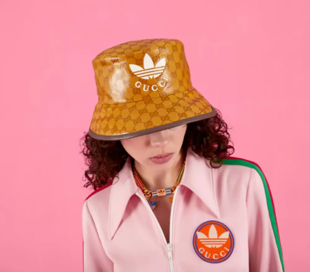 Alternative view of Mũ Gucci Adidas x Gucci Bucket ‘Beige Brown’ 696484-4HAP2-7164