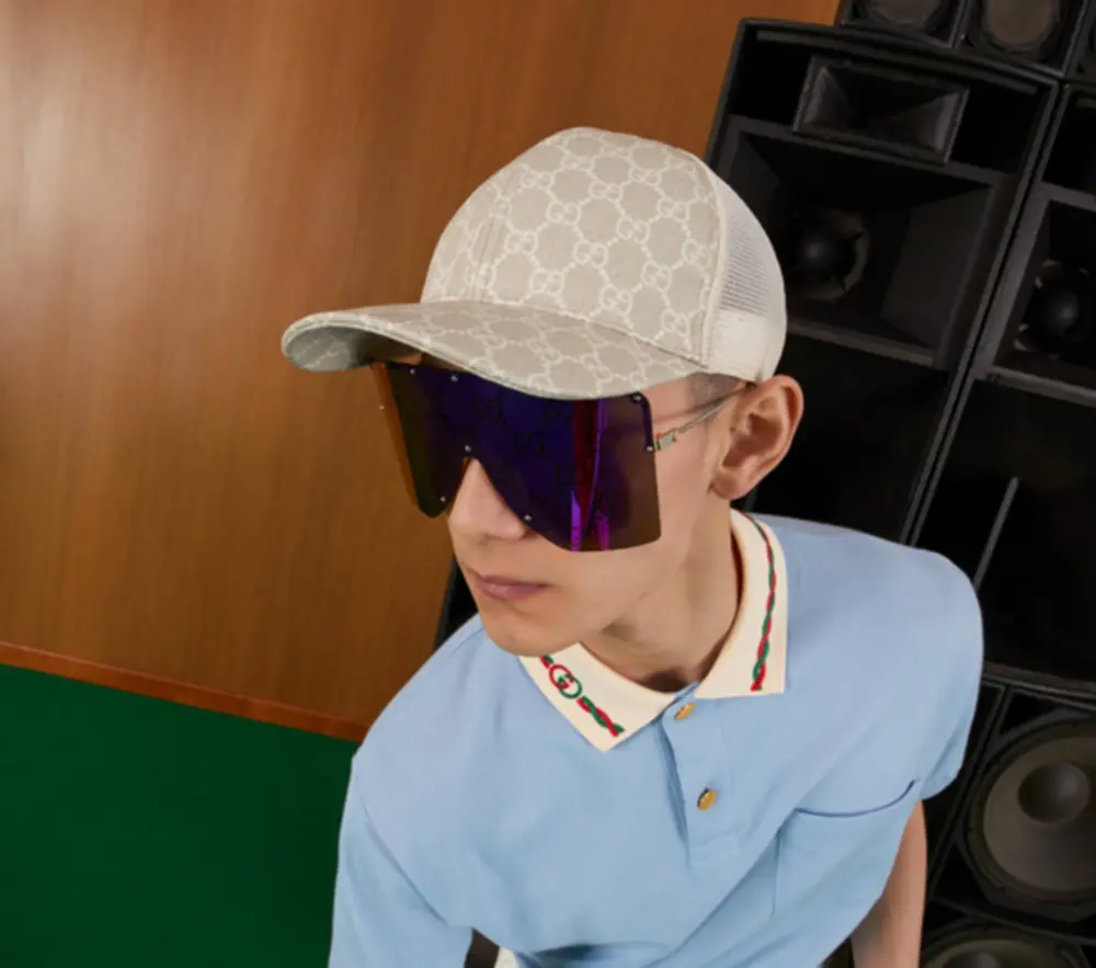 Alternative view of Mũ Gucci Supreme Baseball Hat ‘White’ 696854-4HANX-9678