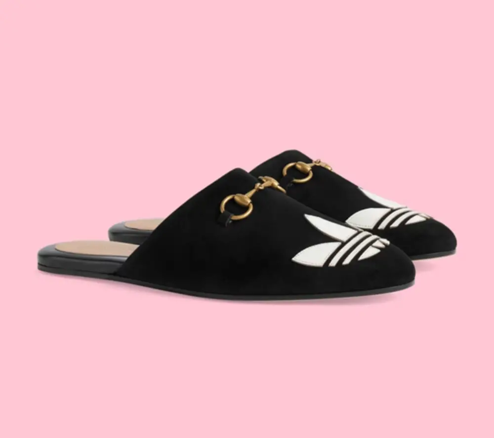 Alternative view of Dép Gucci x Adidas Women’s Trefoil ‘Black’ ‎702211-DE8X0-1060