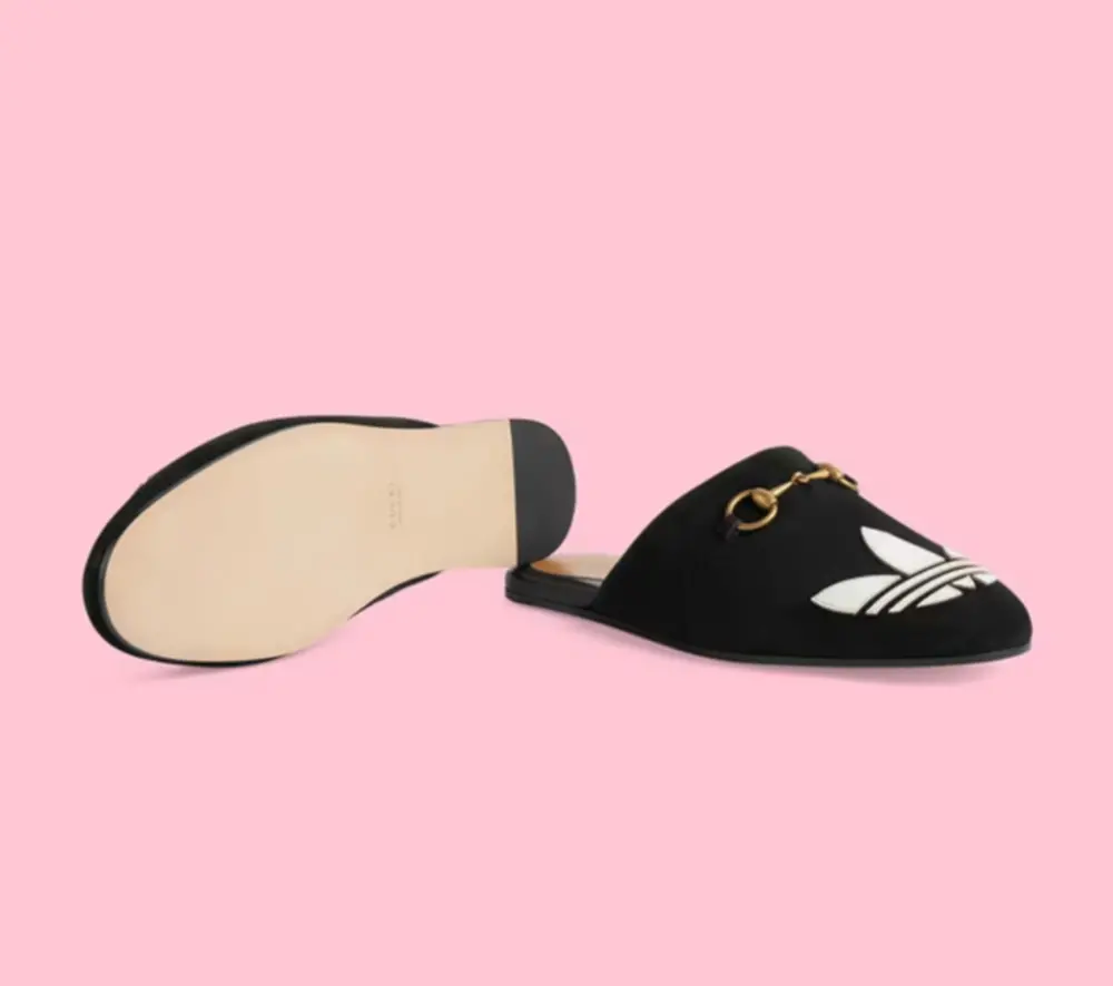 Dép Gucci x Adidas Women’s Trefoil ‘Black’ 702211-DE8X0-1060 - Ảnh 4