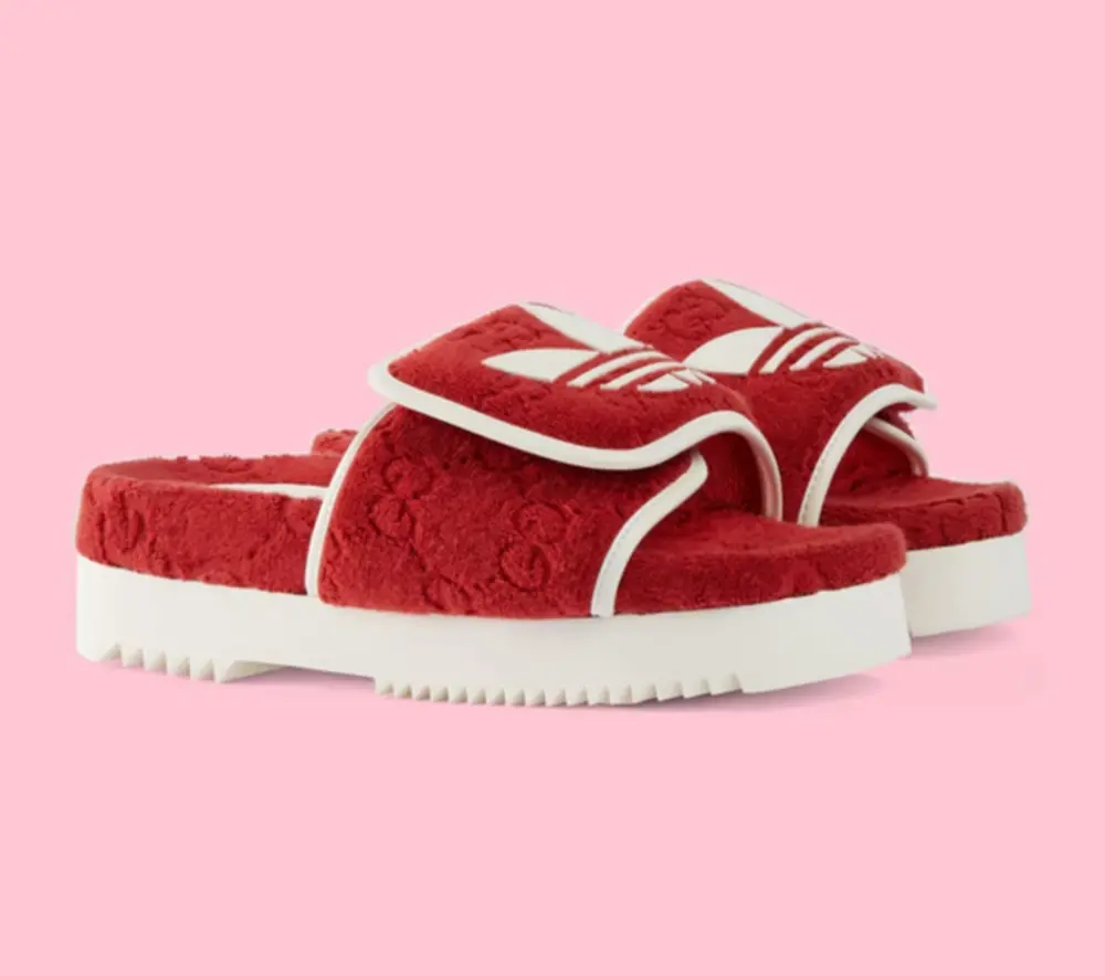 Alternative view of Dép Gucci x Adidas Women’s GG Platform ‘Red’ 702398-UU010-6560