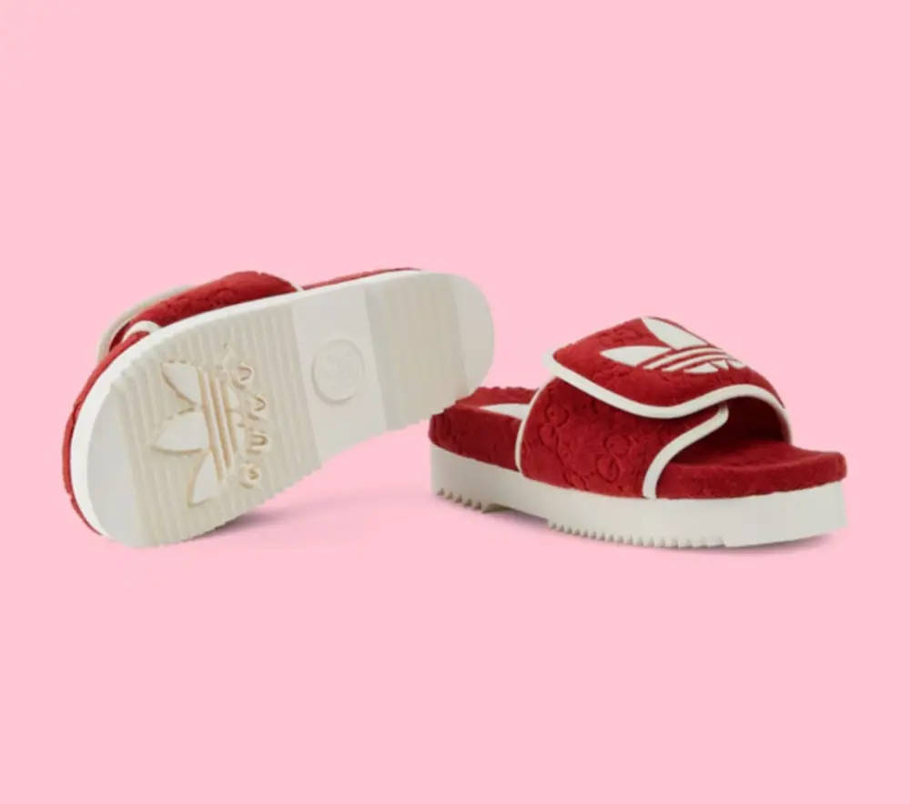 Dép Gucci x Adidas Women’s GG Platform ‘Red’ 702398-UU010-6560 - Ảnh 4