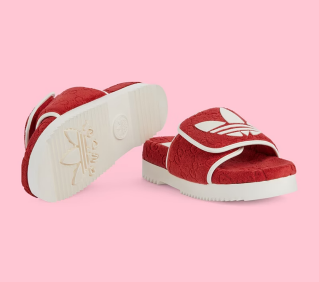 Dép Gucci x Adidas Men’s GG Platform ‘Red’ 702412-UU010-6560 - Ảnh 3