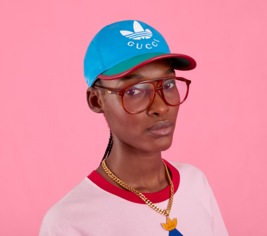 Mũ Gucci Adidas x Gucci Baseball ‘Blue Satin’ 703825-4HAQD-4967 - Ảnh 2