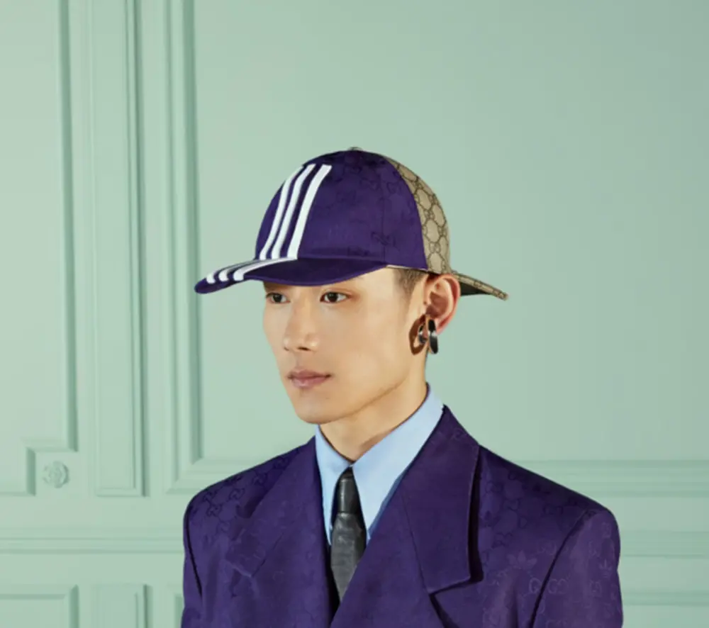 Alternative view of Mũ Gucci Adidas x Gucci Double Sided ‘Beige Purple’ 719406-4HAS4-9771