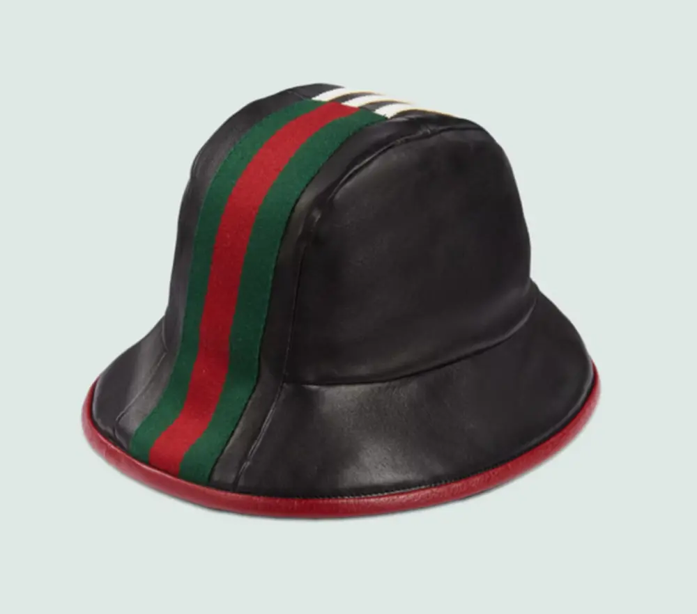 Mũ Gucci Adidas x Gucci Leather Fedora ‘Black’ 724629-3HANZ-1074 - Ảnh 3
