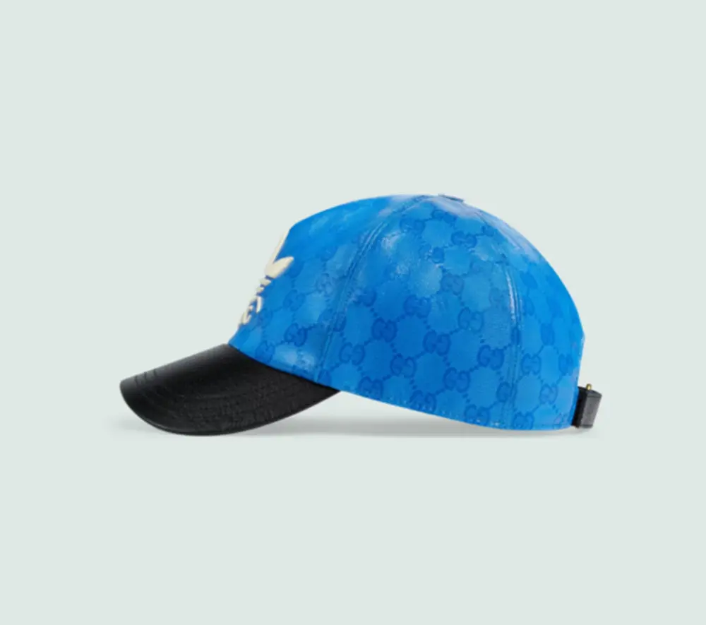 Mũ Gucci Adidas x Gucci GG Canvas Baseball ‘Blue Black’ 724833-4HAUU-4377 - Ảnh 3