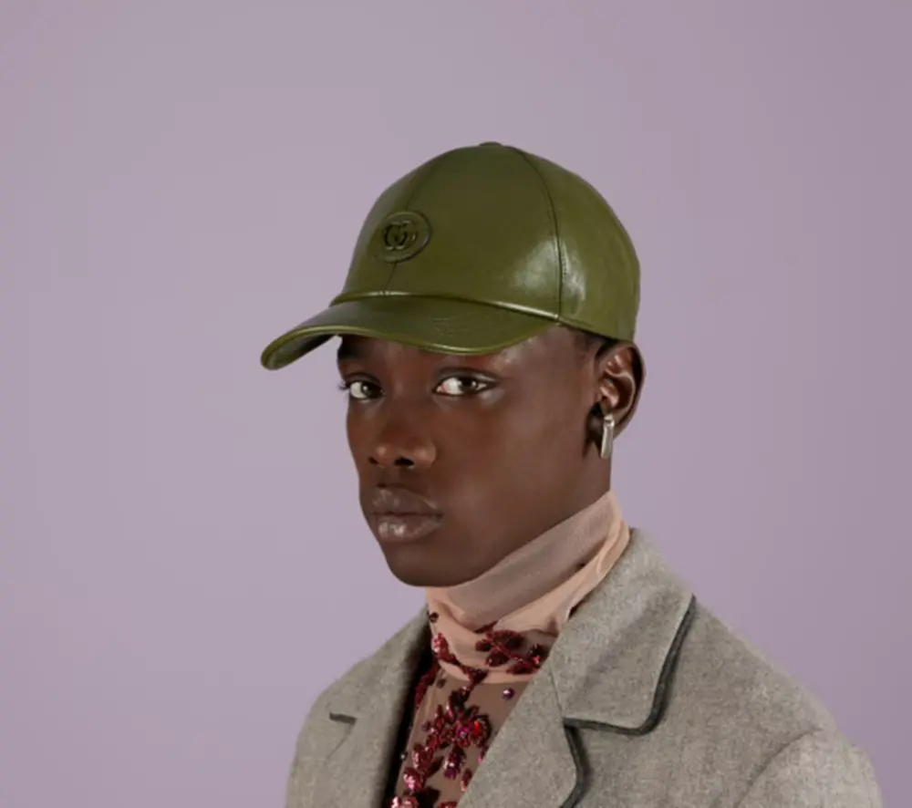 Alternative view of Mũ Gucci Leather Baseball Double G ‘Dark Green’ 727238-4HAU4-3300