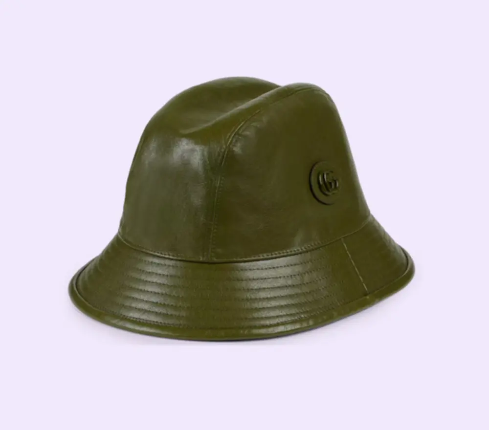 Mũ Gucci Leather Bucket Double G ‘Dark Green’ 727239-4HAU4-3300 - Ảnh 3