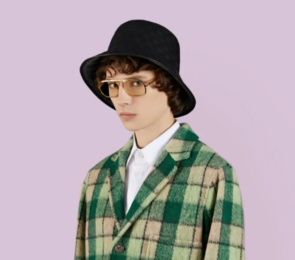 Alternative view of Mũ Gucci Reversible Bucket ‘Black Grey’ 728837-4HAWD-1061