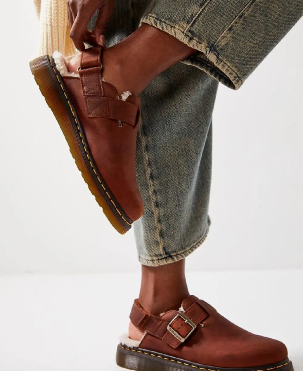 Giày Dr.Martens Jorge II Faux Fur Lined Slingback Mules in Warm Tan 31060362 - Ảnh 5