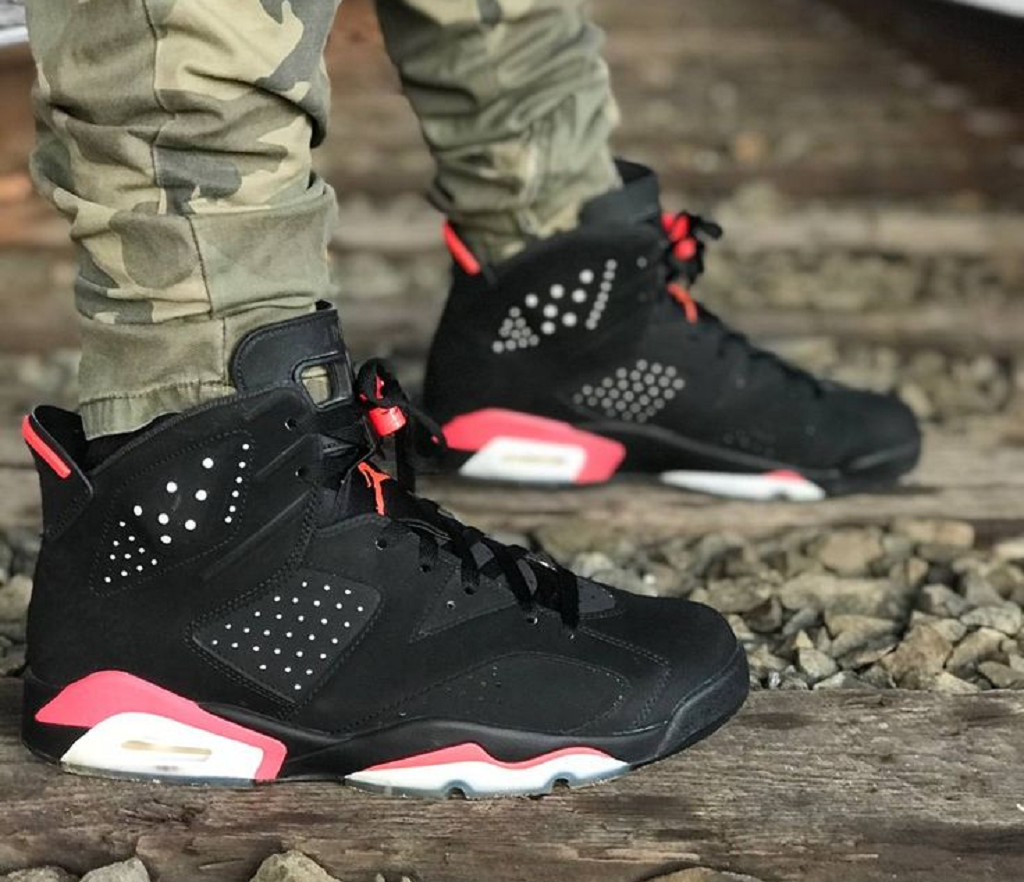 Giày Nike Air Jordan 6 Retro Infrared Black 384664-023 - Ảnh 3