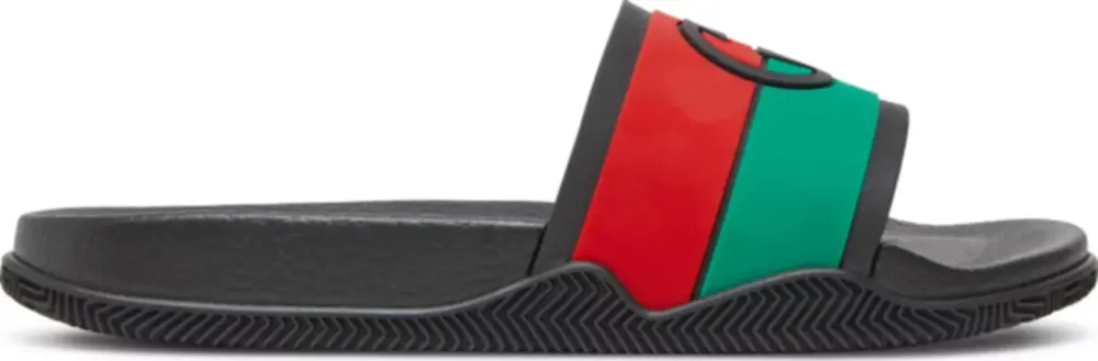 Dép Gucci Slide ‘Interlocking G – Black Red Green’ 655265-JFA00-8815