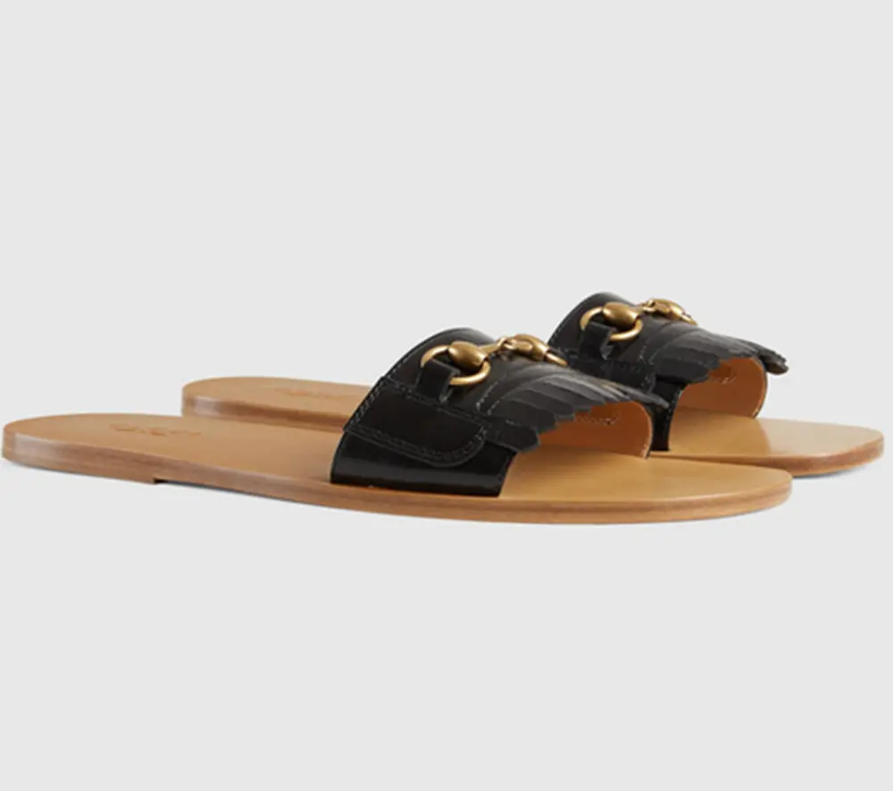 Alternative view of Dép Gucci Black Leather Varadero Horsebit Slides Sandals 510100-D3V00-1000