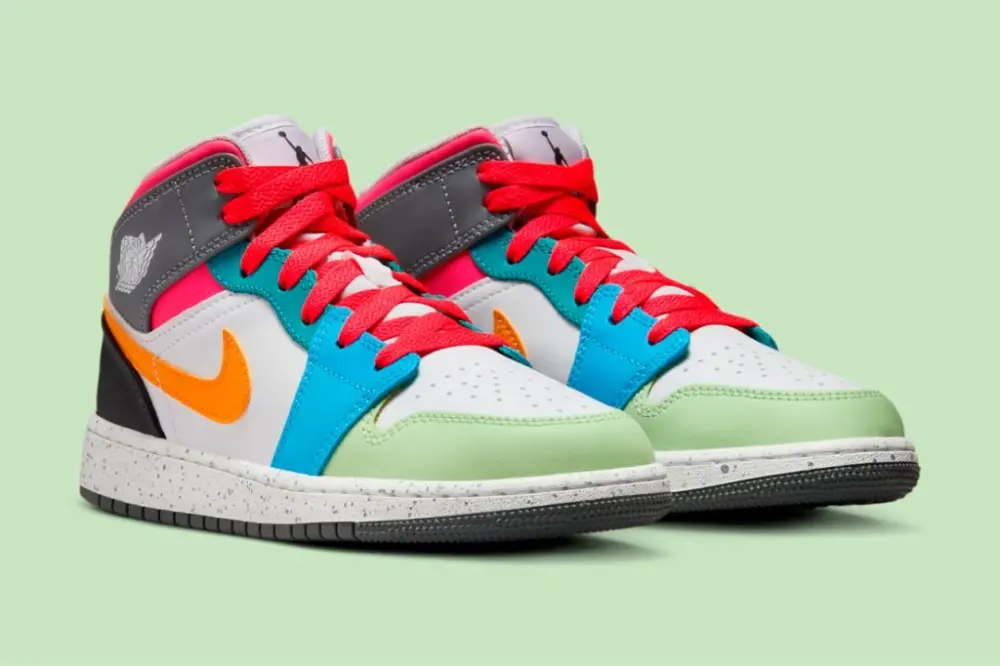 Giày Nike GS Air Jordan 1 Mid "Multi Color" FN1190-100 - Ảnh 5